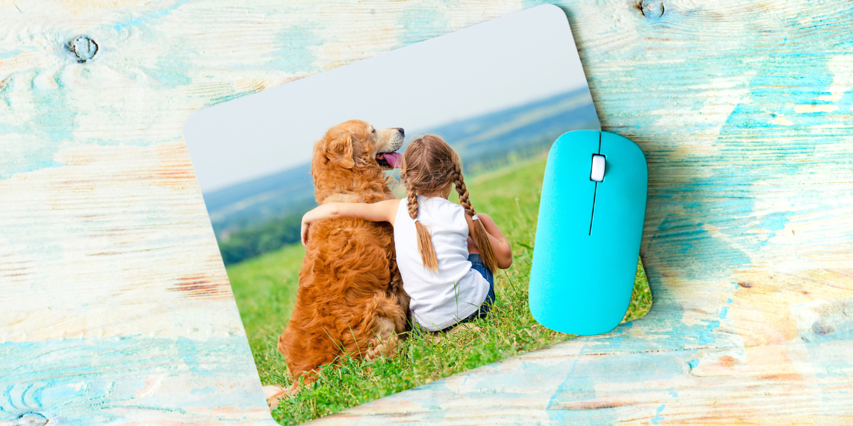 A colorful mouse pad with an engaging design enhances a student's study space, making screen time more comfortable and enjoyable.